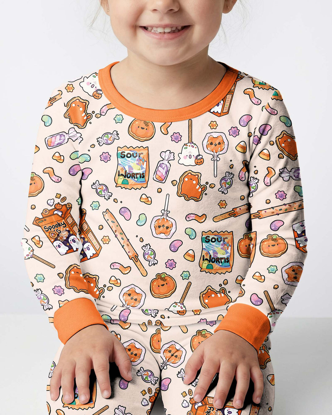 Spooky Halloween Treats Bamboo Two Piece Long Sleeve Pajama Set