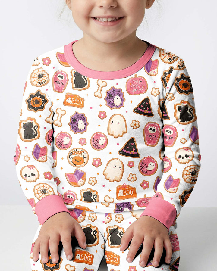 Cute Halloween Sugar Cookies Bamboo Two Piece Long Sleeve Pajama Set