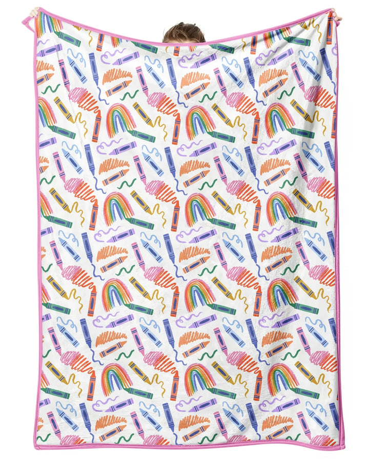 Crayon Chaos Bamboo Blanket