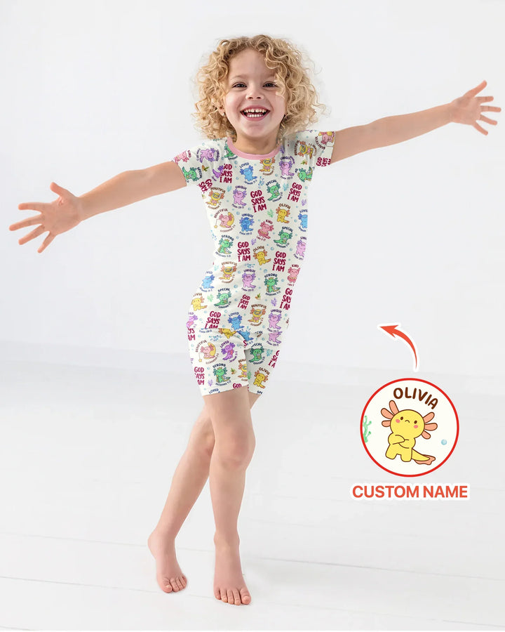 Schlafanzug-Set zweiteilig, kurze Ärmel, kurze Hose, Bambus