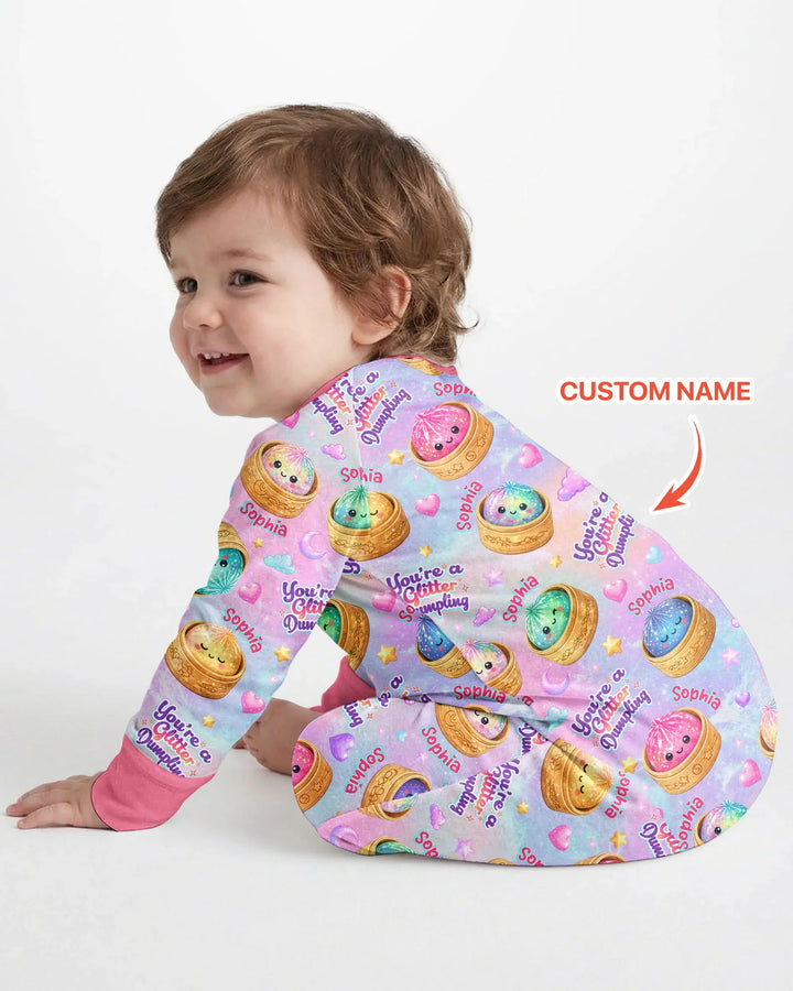Custom Name You're A Glitter Dumpling Bamboo Convertible Zippy