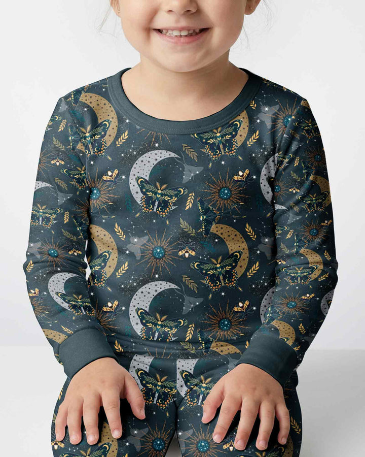 Celestial Moths Bamboo Two Piece Long Sleeve Pajama Set