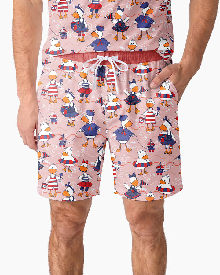 Freedom Floaties Family Matching Bamboo Men Short Sleeve Short Pajama Set