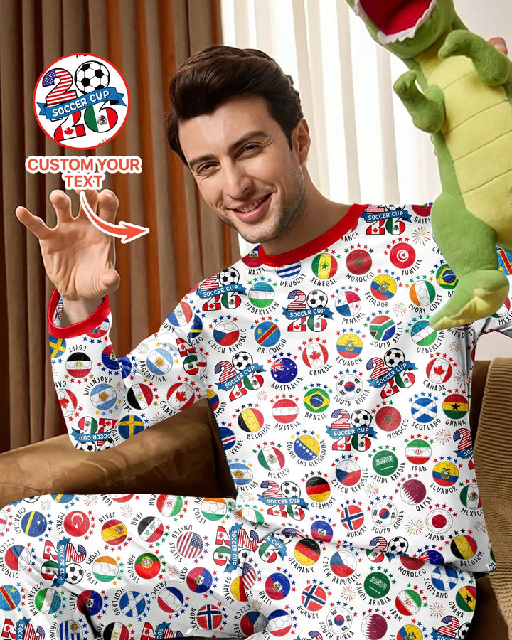 The World Plays Here 2026 Soccer Tour Bamboo Men's Pajama Set