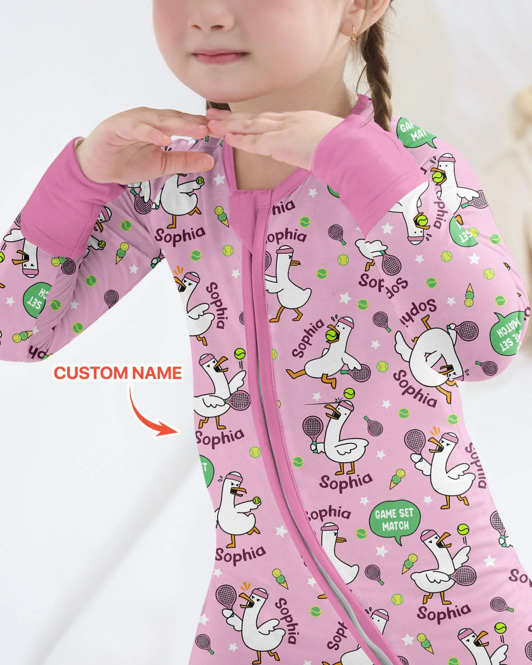 Silly Goose Playing Tennis Bamboo Convertible Zippy