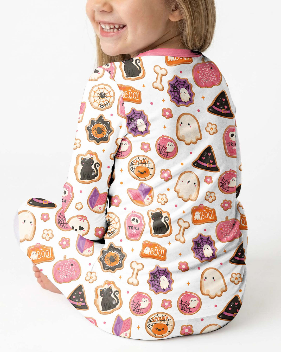 Cute Halloween Sugar Cookies Bamboo Two Piece Long Sleeve Pajama Set