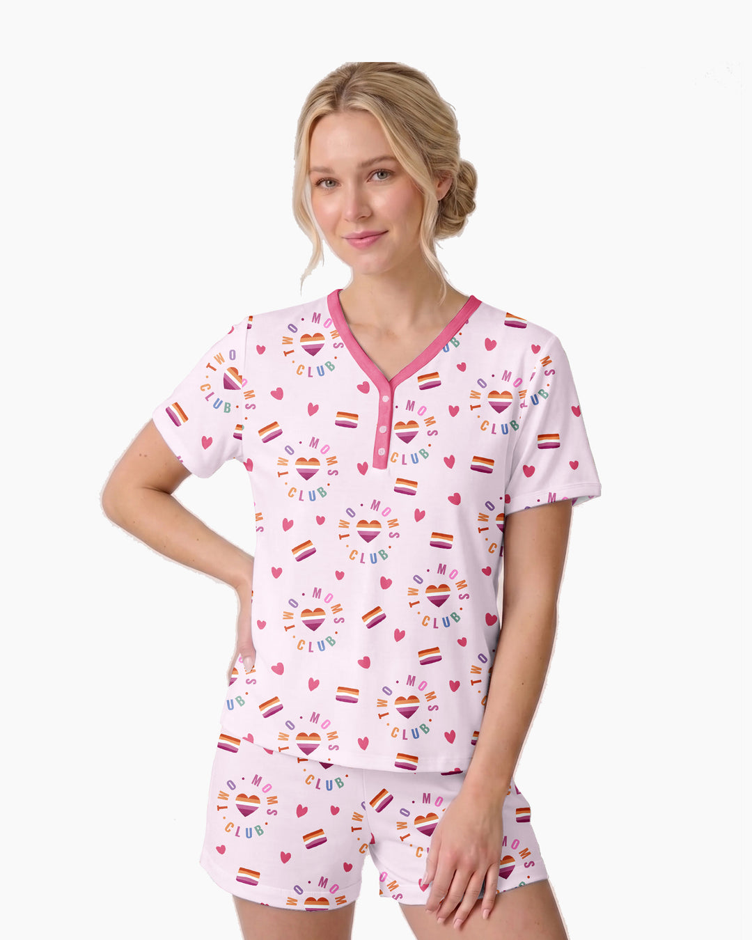 Love Makes Family Bamboo Women Short Sleeve Short Pajama Set