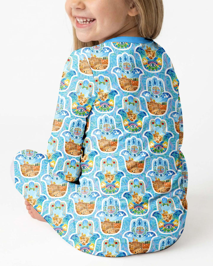 Conjunto de pijama de dos piezas de bambú con mangas largas, plantilla PERSONALIZADA