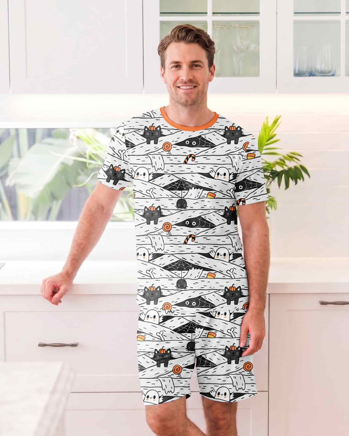 Little Mummy Crew Bamboo Men Short Sleeve Short Pajama Set