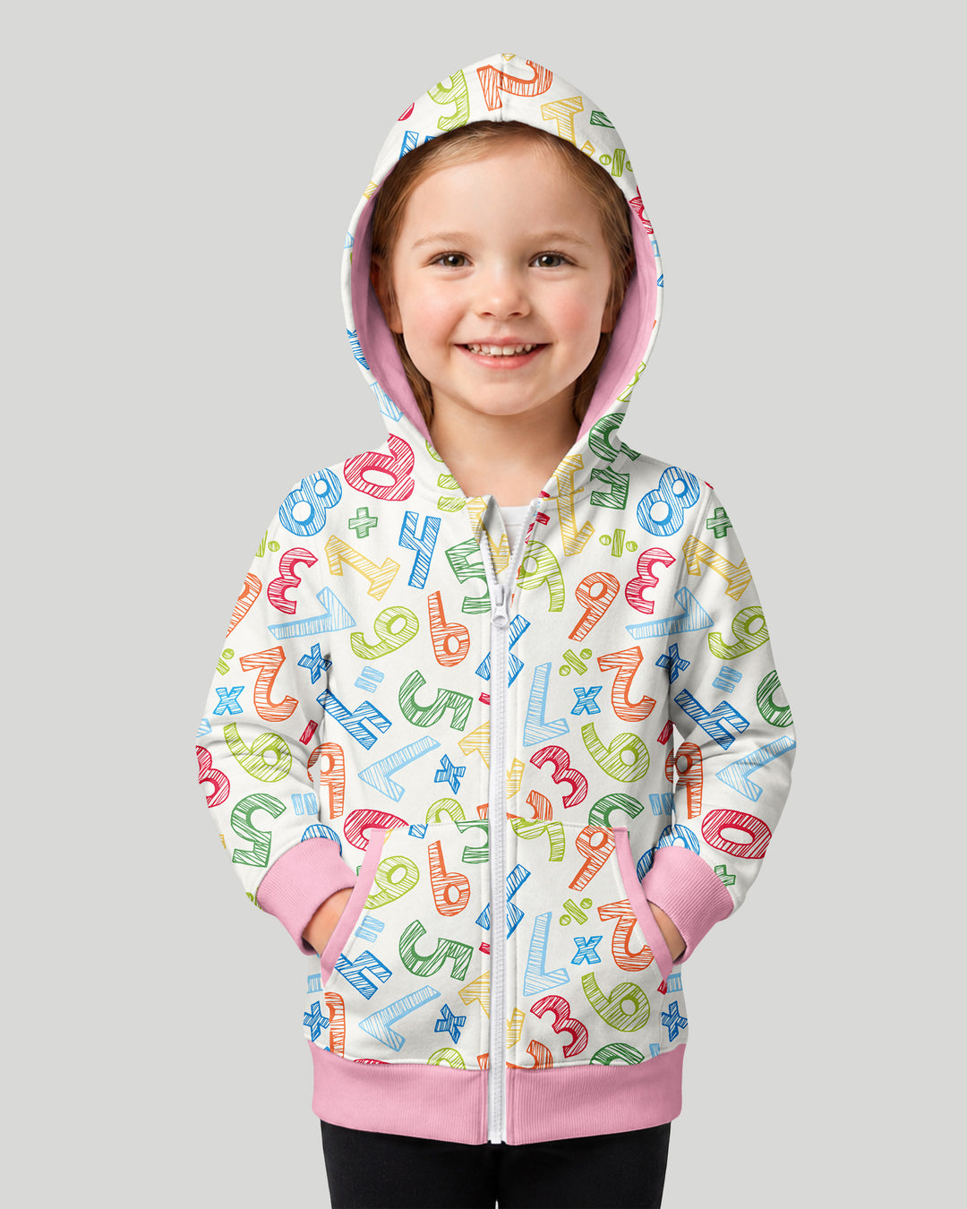 Sudadera con cremallera de bambú con el alfabeto hebreo