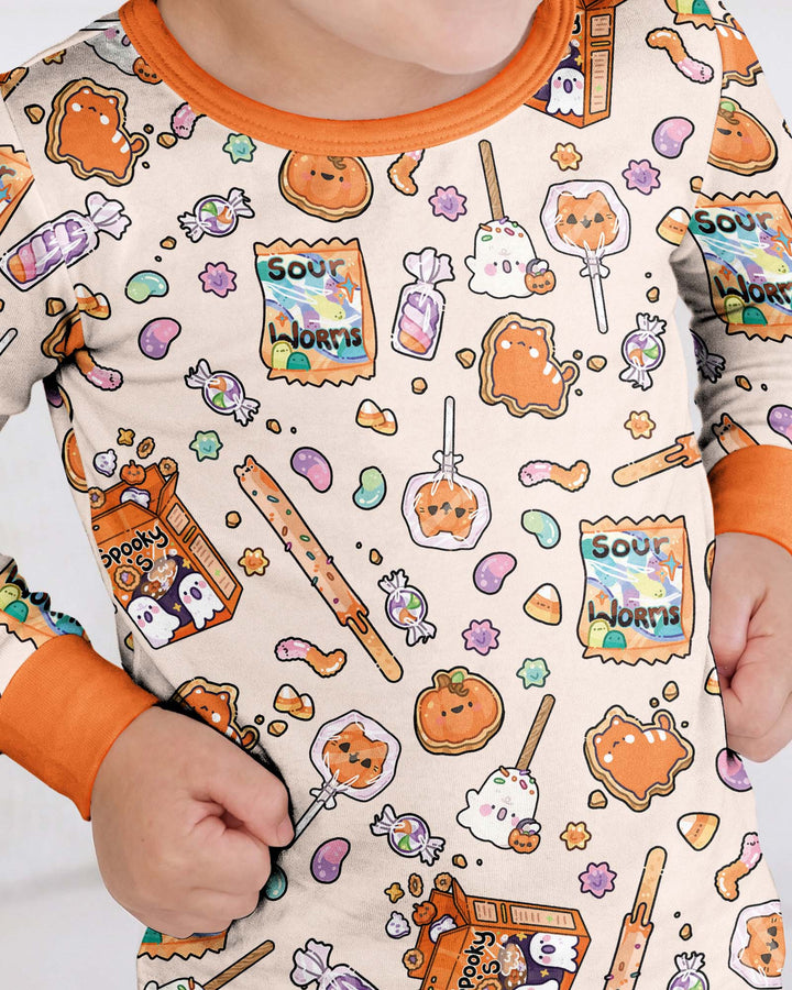 Spooky Halloween Treats Bamboo Two Piece Long Sleeve Pajama Set