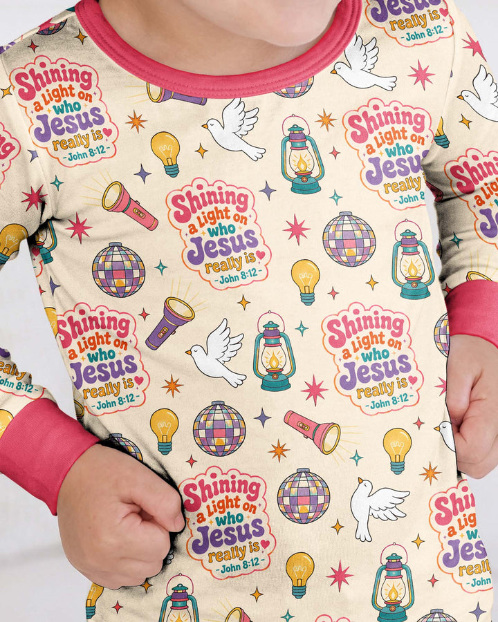 VBS Shining A Light On Who Jesus Really Is Bamboo Two Piece Long Sleeve Pajama Set