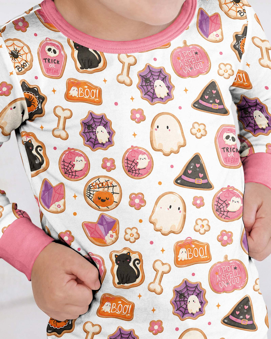 Cute Halloween Sugar Cookies Bamboo Two Piece Long Sleeve Pajama Set