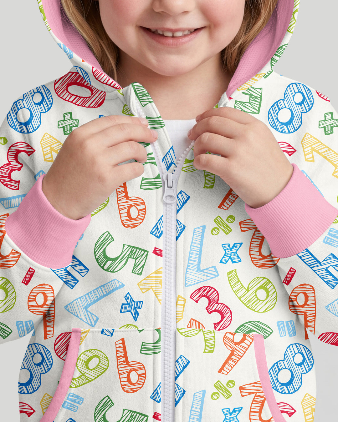 Sudadera con cremallera de bambú con el alfabeto hebreo