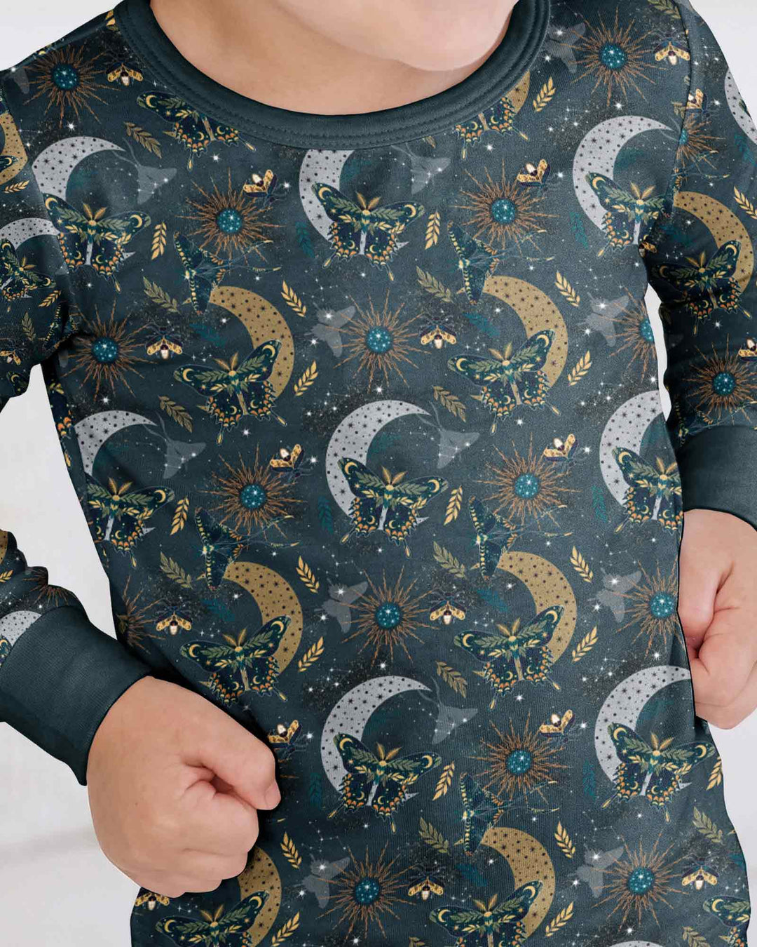 Celestial Moths Bamboo Two Piece Long Sleeve Pajama Set
