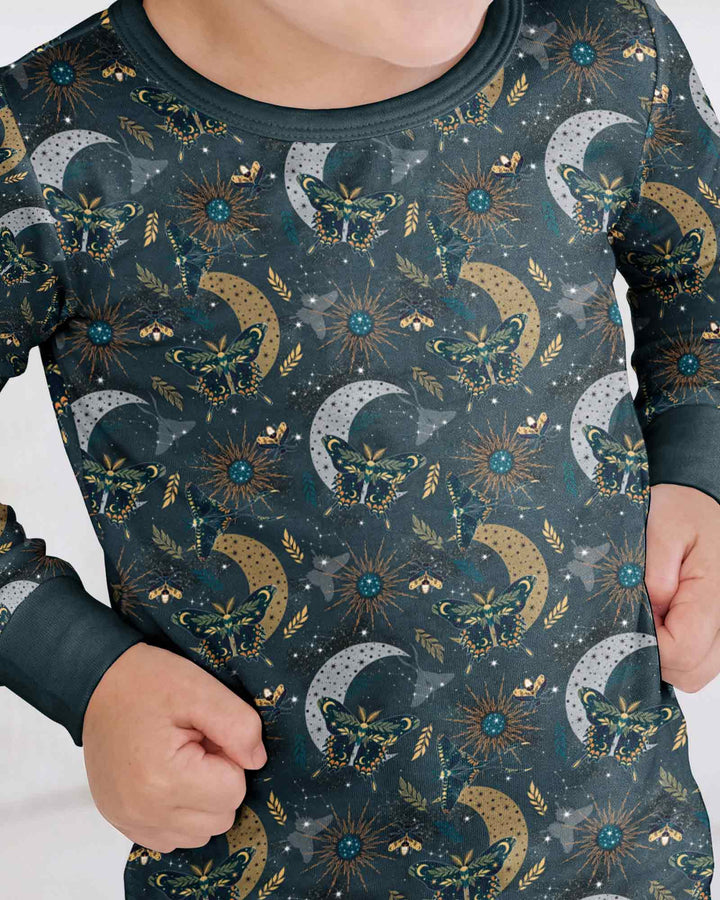 Celestial Moths Bamboo Two Piece Long Sleeve Pajama Set