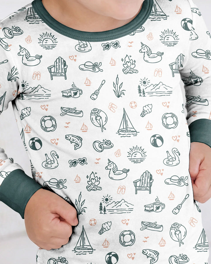 Lake Vibe Bamboo Two Piece Long Sleeve Pajama Set