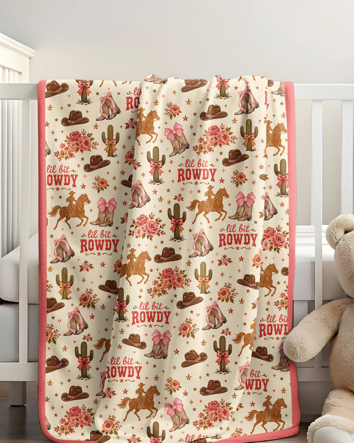 Coquette Cowgirl Lil Bit Rowdy Bamboo Blanket