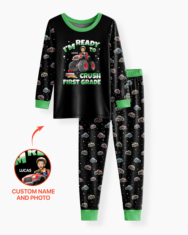 Monster Truck Bamboo Two Piece Long Sleeve Pajama Set