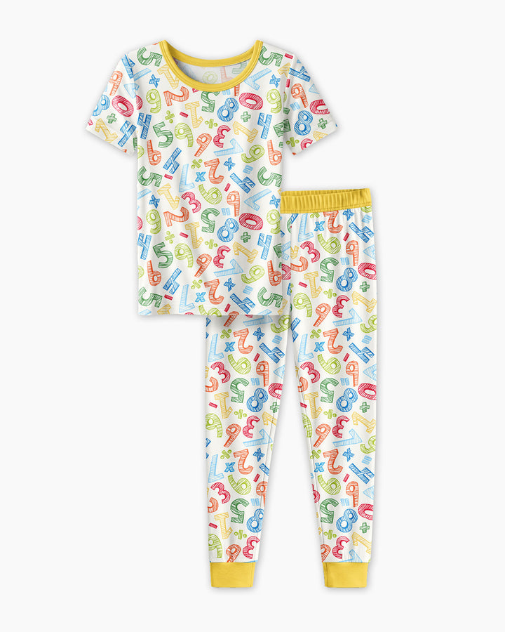 Math Doodles Bamboo Two Piece Short Sleeve Pajama Set