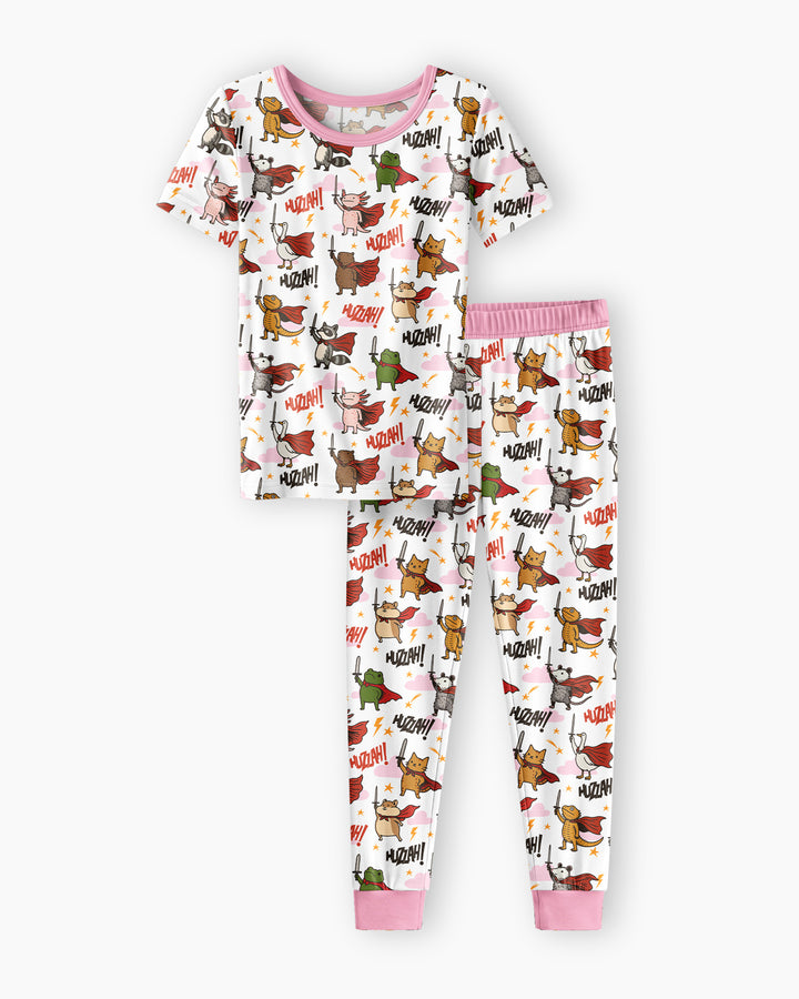 Zweiteiliges, kurzärmliges Pyjama-Set mit Marienkäfern