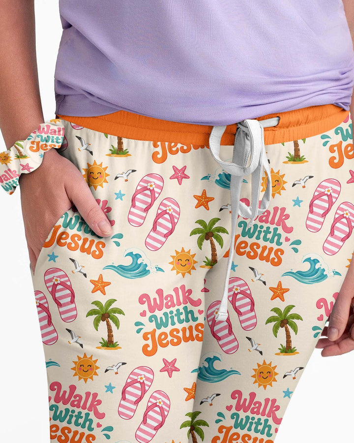 Groovy Summer Walk With Jesus Bamboo Women Pajama Set