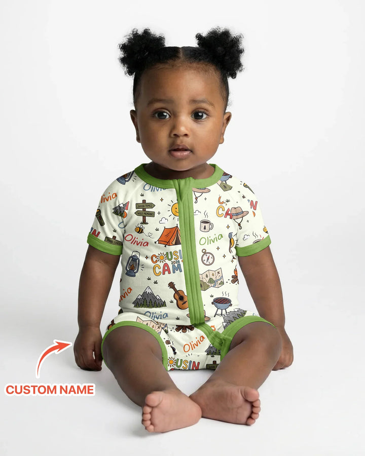 Custom Name Cousin Camp 2026 Bamboo Shorty Zippy