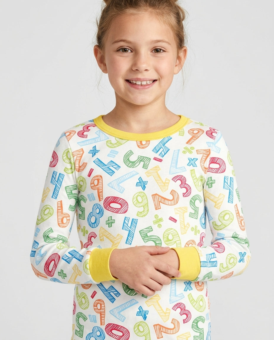 Math Doodles Bamboo Two Piece Long Sleeve Pajama Set