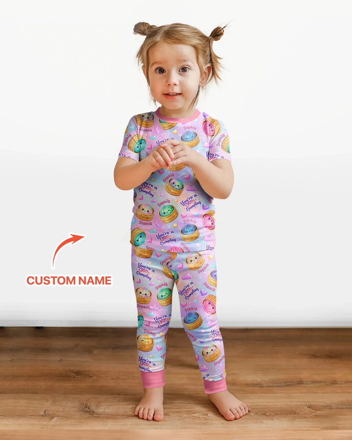Conjunto de pijama de dos piezas de bambú de manga corta, plantilla personalizada