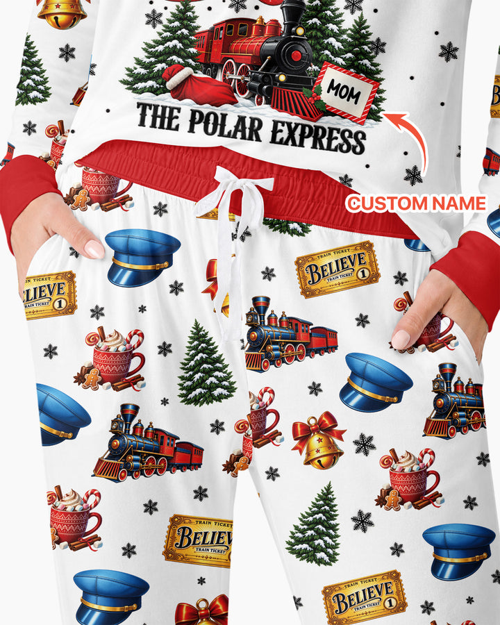 Custom Name Believe Polar Express Christmas Bamboo Men's Pajama Set