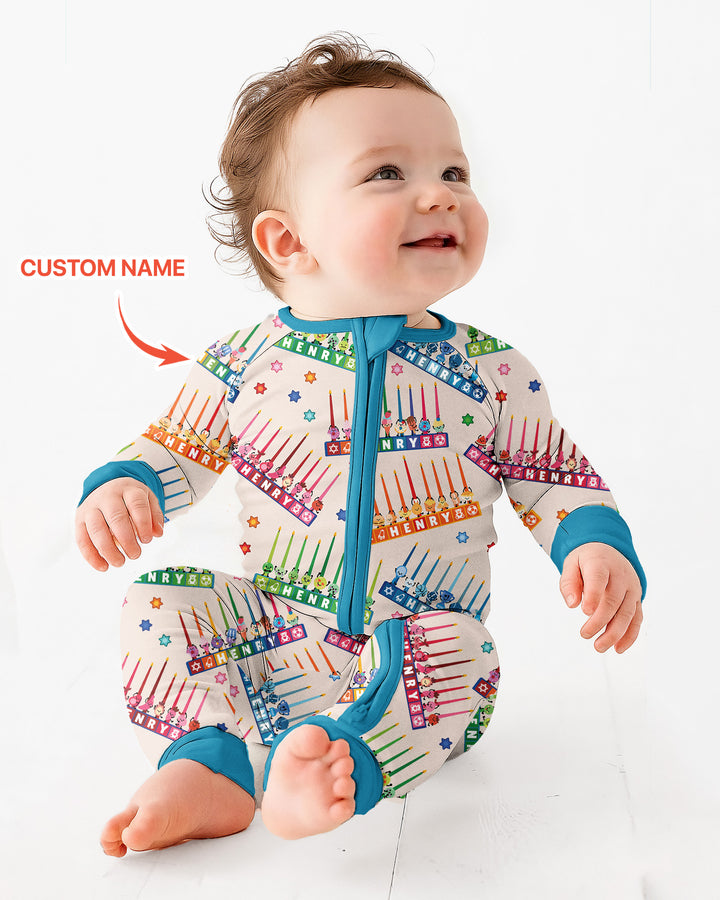 Personalized Jewish Menorah Bamboo Convertible Zippy