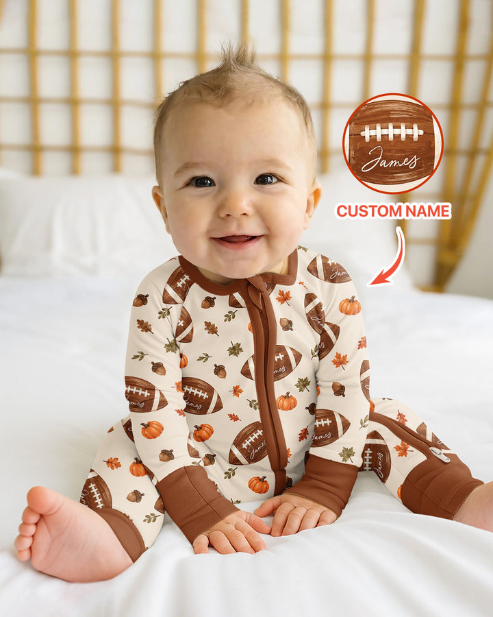 Custom Name Football Season Happy Fall Bamboo Convertible Zippy