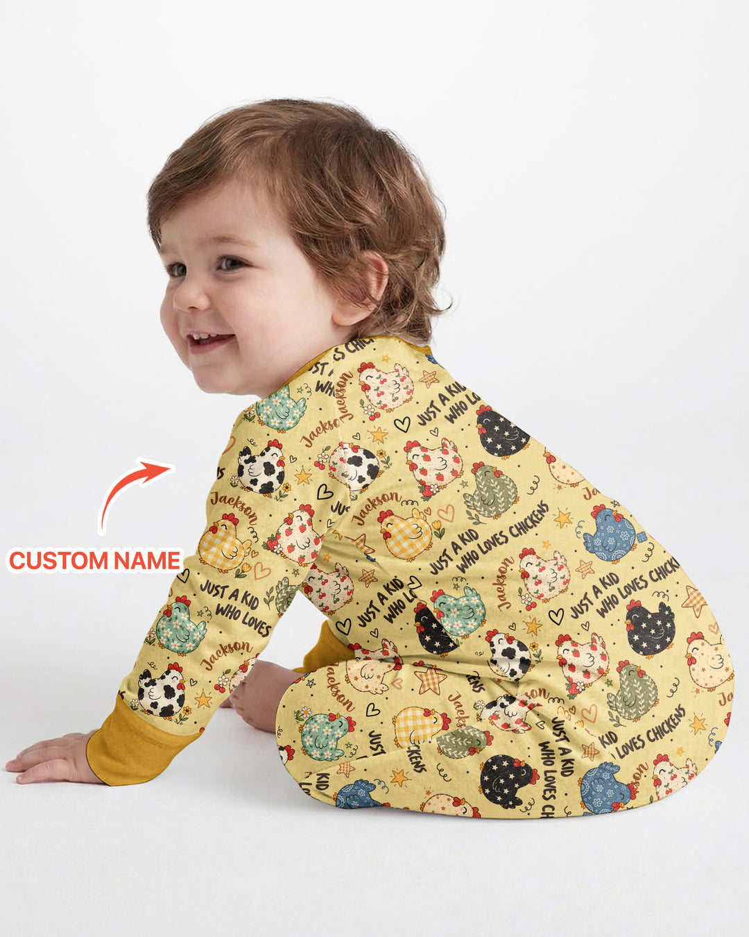 Custom Name Just A Kid Who Loves Chickens Bamboo Convertible Zippy