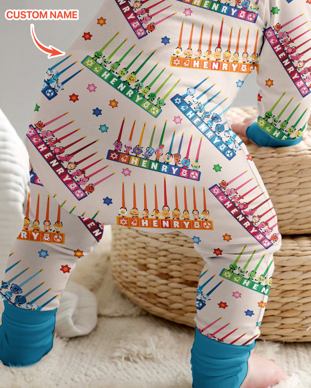 Personalized Jewish Menorah Bamboo Convertible Zippy
