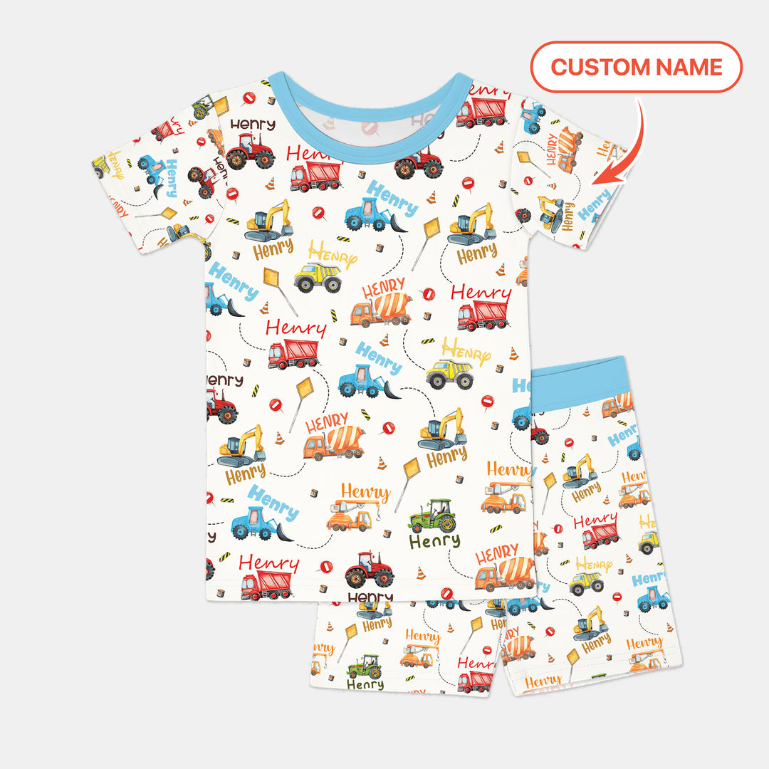 Zweiteiliges Pyjama-Set mit kurzen Ärmeln und Shorts im Sommer-Design