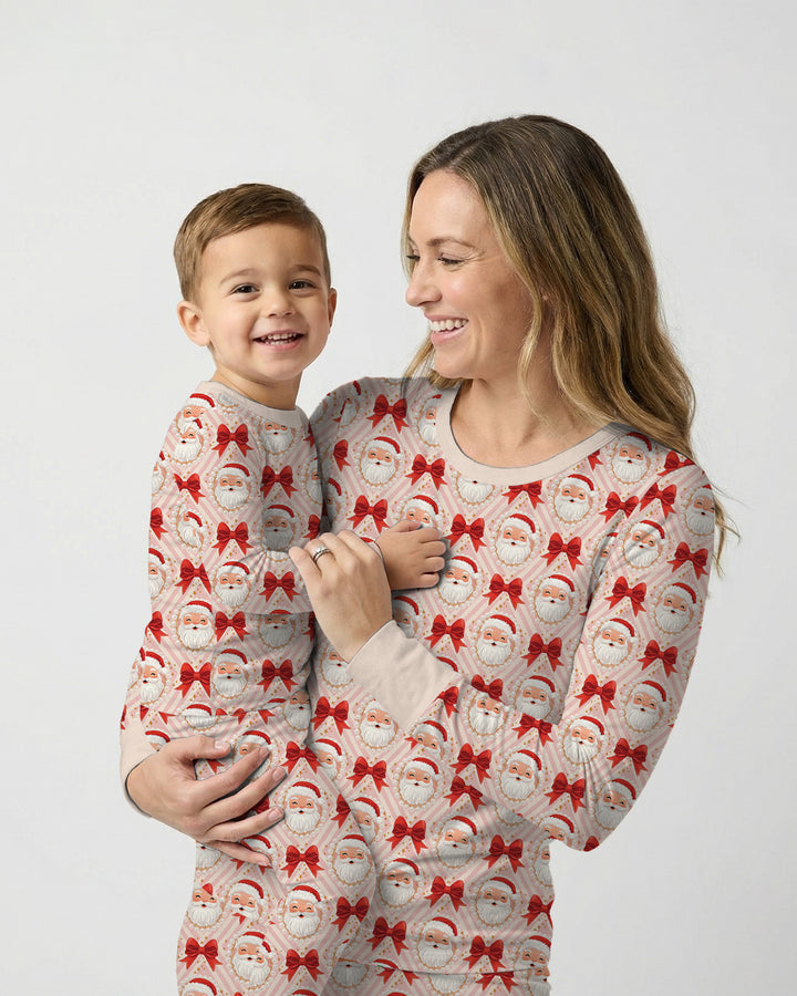 Preppy Coquette Santa Mommy And Me Matching Bamboo Women Pajama Set