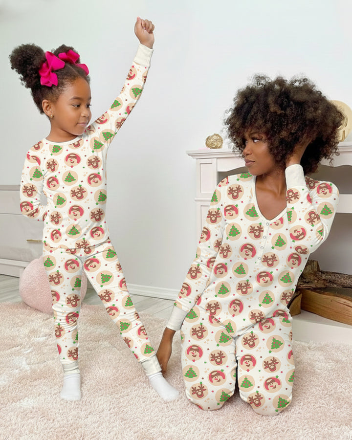 Holiday Cookie Party Family Matching Bamboo Two Piece Long Sleeve Pajama Set