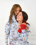 Conjunto de pijama de bambú a juego para mujer "Patriotic Pups"