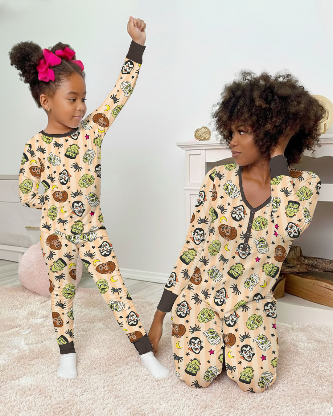Zweiteiliges Langarm-Pyjama-Set mit Sommerfrüchten