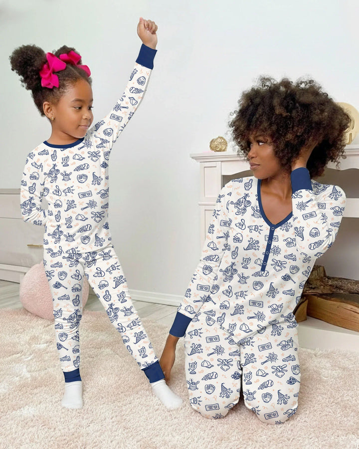 Zweiteiliges Langarm-Pyjama-Set mit Sommerfrüchten