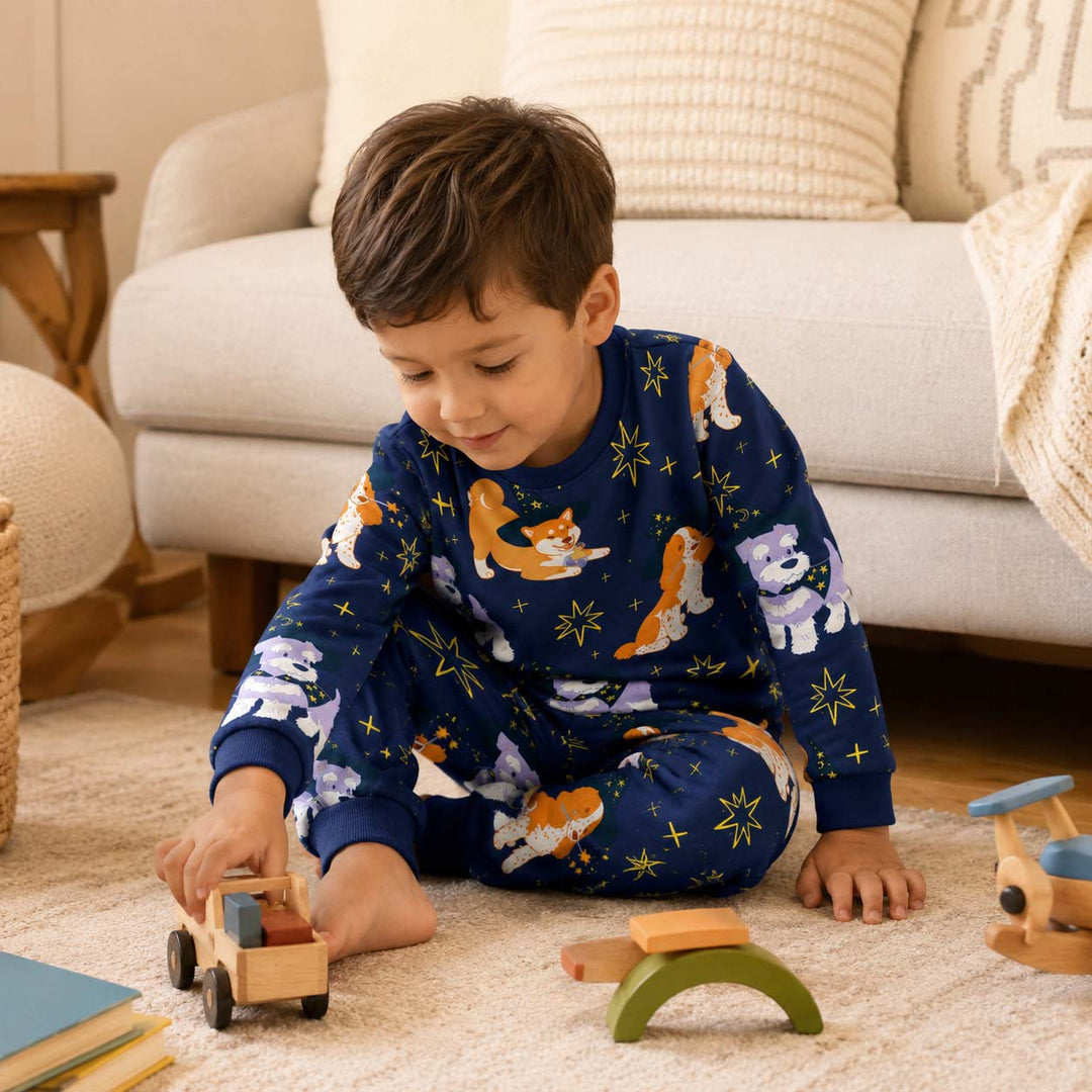 Magical Witch Dogs Bamboo Two Piece Long Sleeve Pajama Set