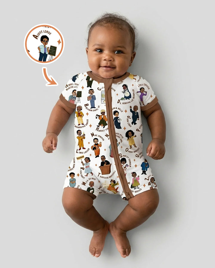 Black Legacy ABCs Family Matching Bamboo Shorty Zippy