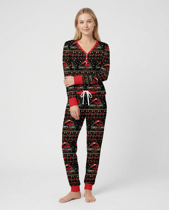 Santa Claws Christmas Bamboo Women Pajama Set