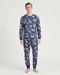 Hanukkah Family Splatter Paint  Bamboo Men's Pajama Set