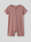 Rosy Brown Bamboo Shorty Zippered Romper