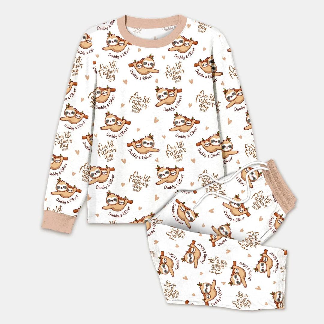 Papa & Baby Sloth – Our First Father’s Day 2026 Bamboo Men's Pajama Set
