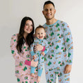Pijama de bambú para hombre a juego con la familia, diseño navideño de bosque alegre