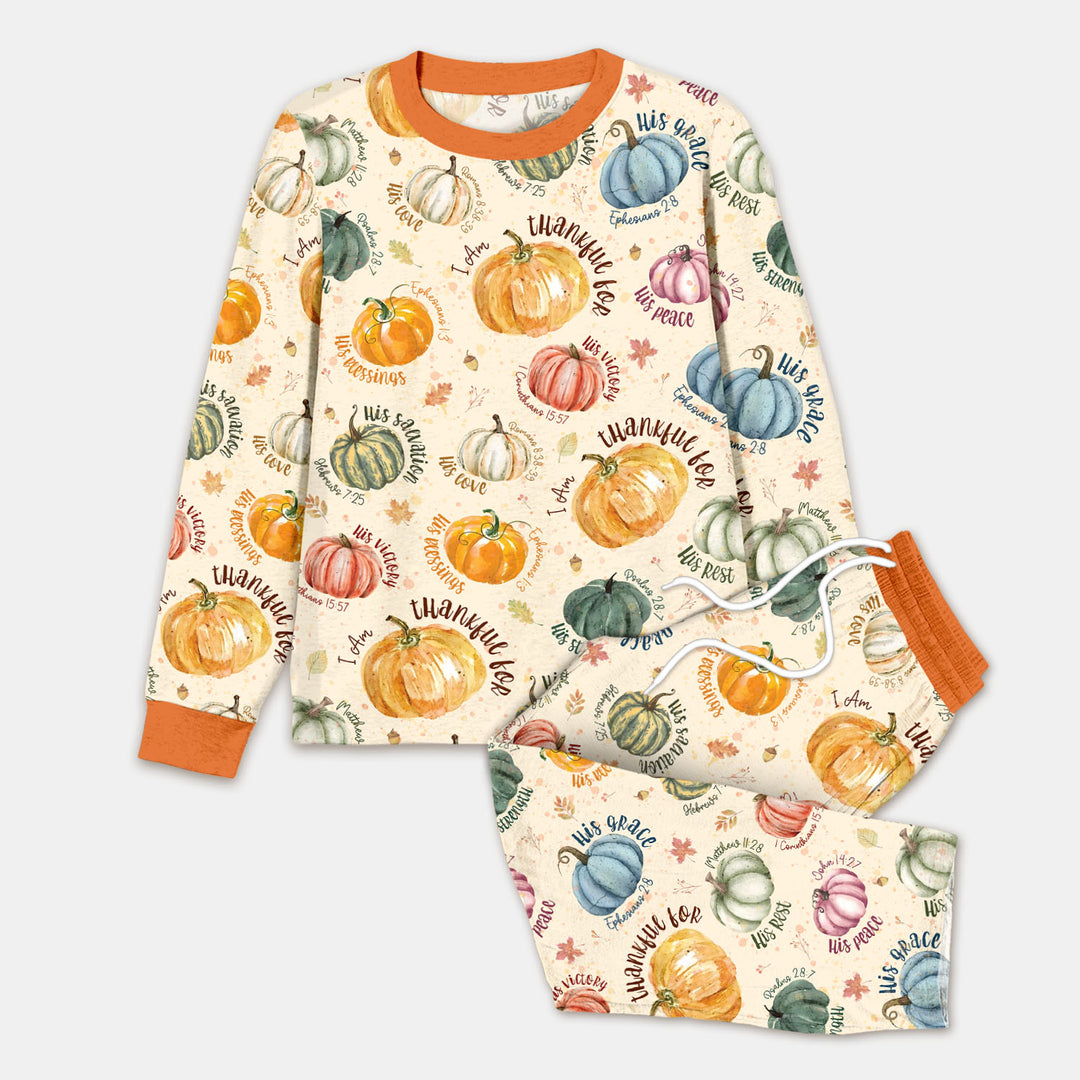 Christian Thanksgiving Men's Pajama Set , Christian Thanksgiving Men's Pajama Set - Combo Shirt & Pants / XS / Vibrant Orange