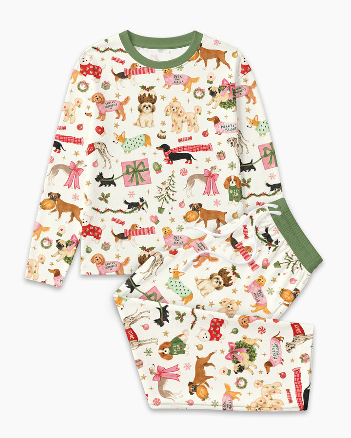 Festive Dog Merry Woofmas Bamboo Men's Pajama Set