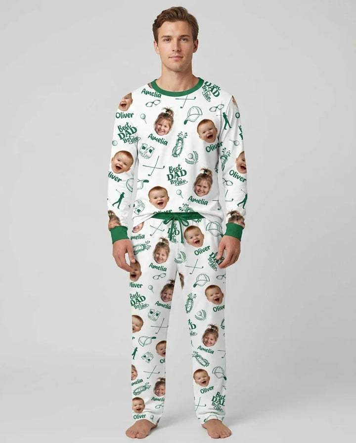Custom Photo Best Dad By Par Bamboo Men's Pajama Set